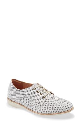 Rollie Derby Round Toe Flat in White Dream Leather