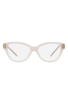 Tory Burch 52mm Cat Eye Optical Glasses in Milky Ivory/Demo Lens