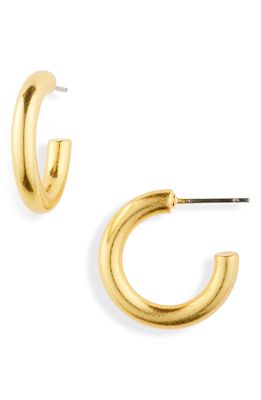 Madewell Small Chunky Hoop Earrings in Vintage Gold
