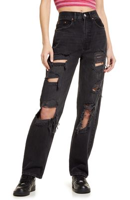 BDG Urban Outfitters Destroyed Modern Boyfriend Nonstretch Jeans in Washed Black