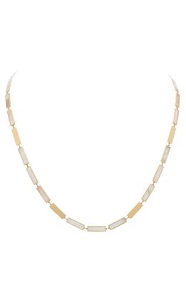 Stephanie Windsor Mother-of-Pearl Inlay Necklace in 14K Yellow Gold