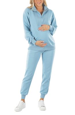 Angel Maternity Maternity/Nursing Lounge Set in Light Blue