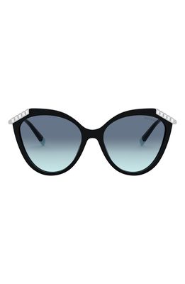 Tiffany & Co. 55mm Gradient Cat Eye Sunglasses in Black