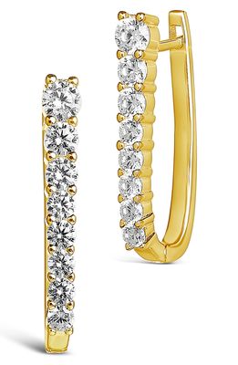 Sterling Forever Cubic Zirconia Hoop Earrings in Gold