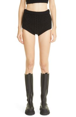 RED Valentino Cable Sweater Knit Hot Pants in Nero