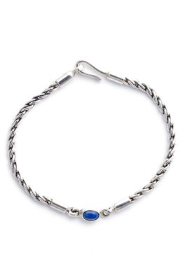 Caputo & Co. Men's Gemstone Rope Chain Bracelet in Lapis Lazuli