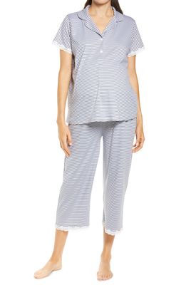 Belabumbum Ashley Maternity/Nursing Capri Pajamas in Gray /White Stripe