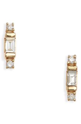 Dana Rebecca Designs Sadie Pearl Diamond Stud Earrings in Yellow Gold