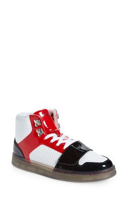 Creative Recreation Cesario Hi XXI Sneaker in White/Black/Red