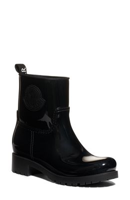 Moncler Ginette Logo Waterproof Rain Boot in Black