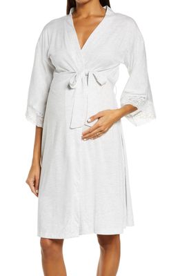 Belabumbum Tallulah Maternity/Nursing Robe in Light Grey Marl
