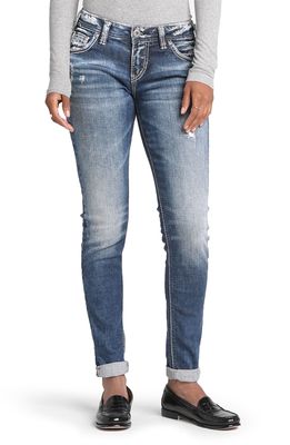 Silver Jeans Co. Girlfriend Distressed Jeans in Indigo