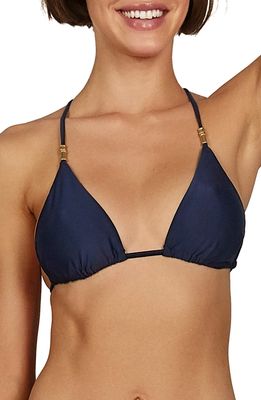 ViX Swimwear Lucy T-Back Bikini Top in Navy