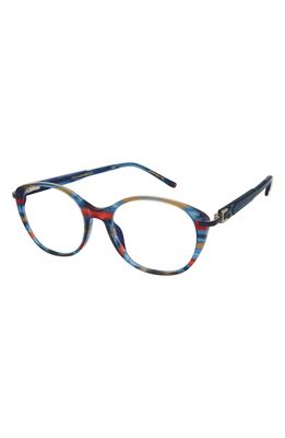 Coco and Breezy Healing 51mm Round Blue Light Filtering Glasses in Blue Multicolor/Clear