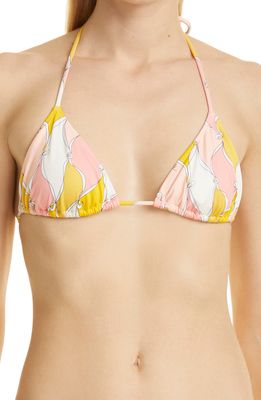 Emilio Pucci Losanghe Triangle Bikini Top in Giallo Rosa