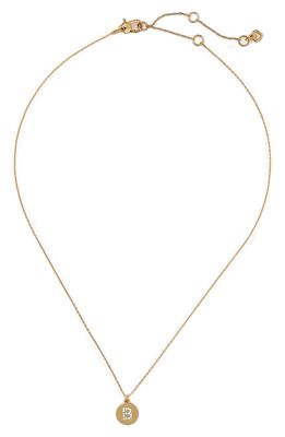 kate spade new york pave mini initial pendant necklace in Clear/Gold B