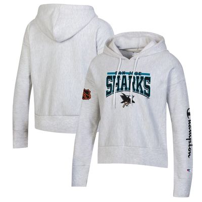 Women's Champion Heathered Gray San Jose Sharks Reverse Weave Pullover Hoodie in Heather Gray