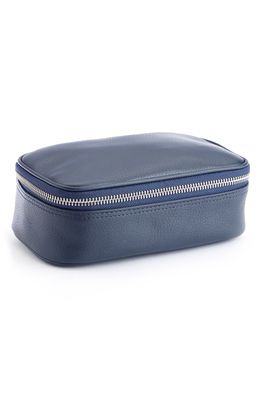 ROYCE New York Leather Tech Accessory Case in Navy Blue