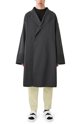 CFCL Milan Rib 2 Double Breasted Knit Coat in Charcoal