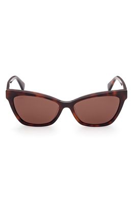 Max Mara 58mm Cat Eye Sunglasses in Dark Havana /Brown