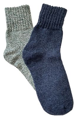 Stems Assorted 2-Pack Melange Cozy Socks in Navy/Green