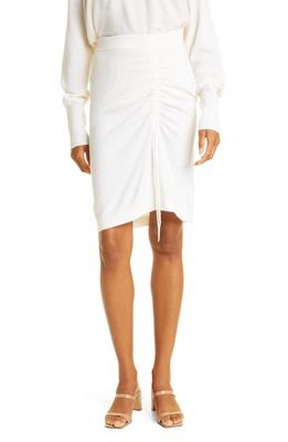 Milly Ruched Sweater Skirt in Ecru