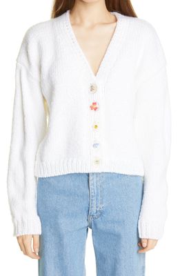 Lirika Matoshi x Dauphinette Oversize Cardigan in White/Multi Flower