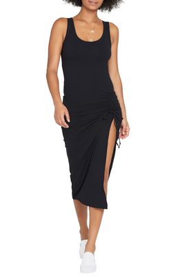 L Space Sandpiper Ruched Rib Cover-Up Dress in Black
