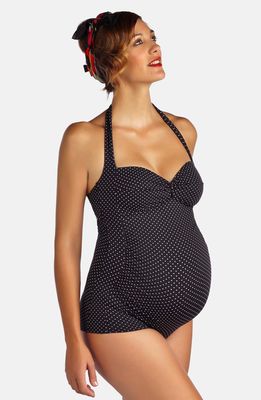 Pez D'Or Montego Bay Jacquard One-Piece Maternity Swimsuit in Black
