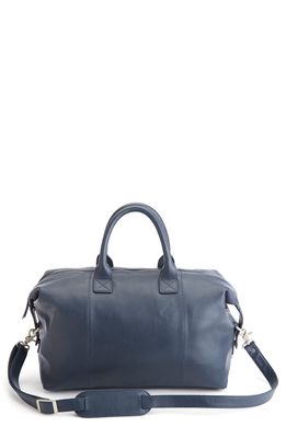 ROYCE New York Leather Duffle Bag in Navy Blue