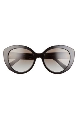 Prada 54mm Oval Sunglasses in Black/Grey Gradient
