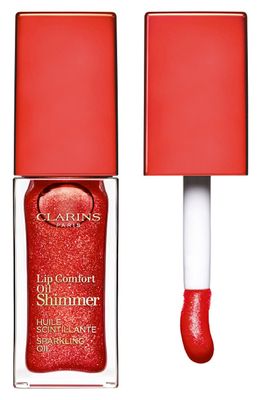 Clarins Lip Comfort Shimmer Oil in 07 Red Hot