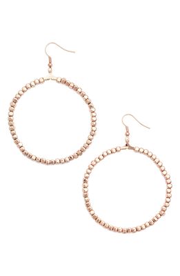 Karine Sultan Ava Beaded Hoop Earrings in Rose Gold