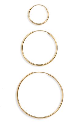Loren Stewart Set of 3 Singular Infinity Hoops in 14K Gold