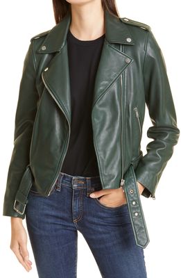 AG Rory Leather Moto Jacket in Village Pine