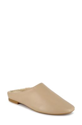 kensie Nathaly Faux Shearling Lined Mule in Sand Faux Leather