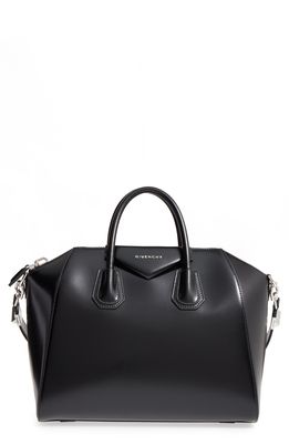 Givenchy Medium Antigona Box Leather Satchel in Black
