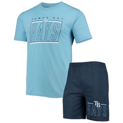Men's Concepts Sport Navy/Light Blue Tampa Bay Rays Meter T-Shirt and Shorts Sleep Set
