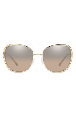 Michael Kors 59mm Round Sunglasses in Light Gold