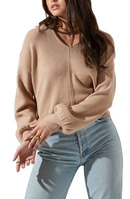 ASTR the Label Back Cutout Sweater in Tan