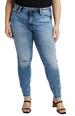 Silver Jeans Co. High Note Ripped High Waist Ankle Skinny Jeans in Indigo