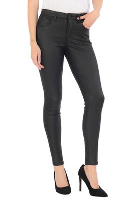 KUT from the Kloth Donna Coated High Waist Ankle Skinny Jeans in Black