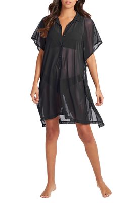 Sea Level Mesh Shirt Cover-Up in Black