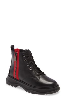 Linea Paolo Bolton High Top Sneaker in Black Nappa Leather