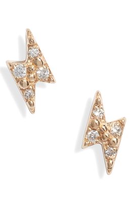Anzie Celestial Lightning Bolt Stud Earrings in Gold