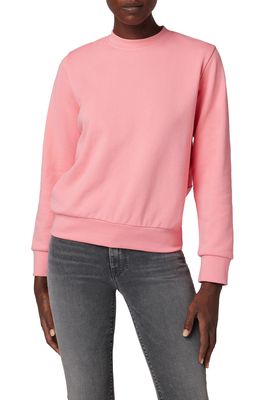 Hudson Jeans Knotted Cutout Back Cotton Sweatshirt in Flamingo Flume