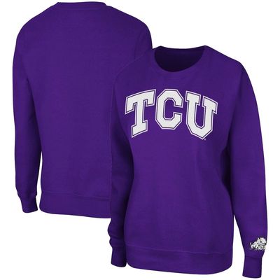 Women's Colosseum Purple TCU Horned Frogs Campanile Pullover Sweatshirt