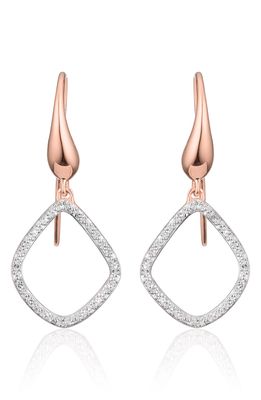 Monica Vinader Riva Kite Diamond Drop Earrings in Rose Gold