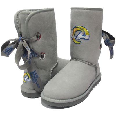 Women's Cuce Los Angeles Rams Champion Ribbon Boots in Gray