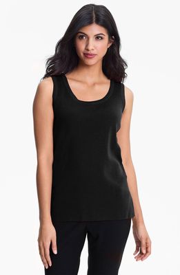 Misook Scoop Neck Tank in Black